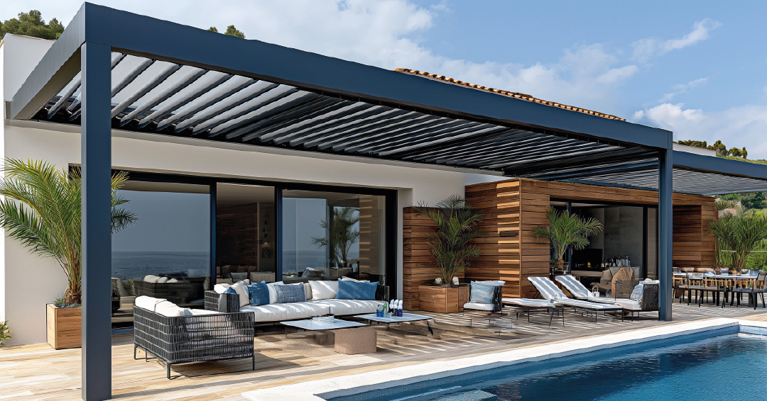 couvrir terrasse pergola bioclimatique aluminium lames orientables jardin