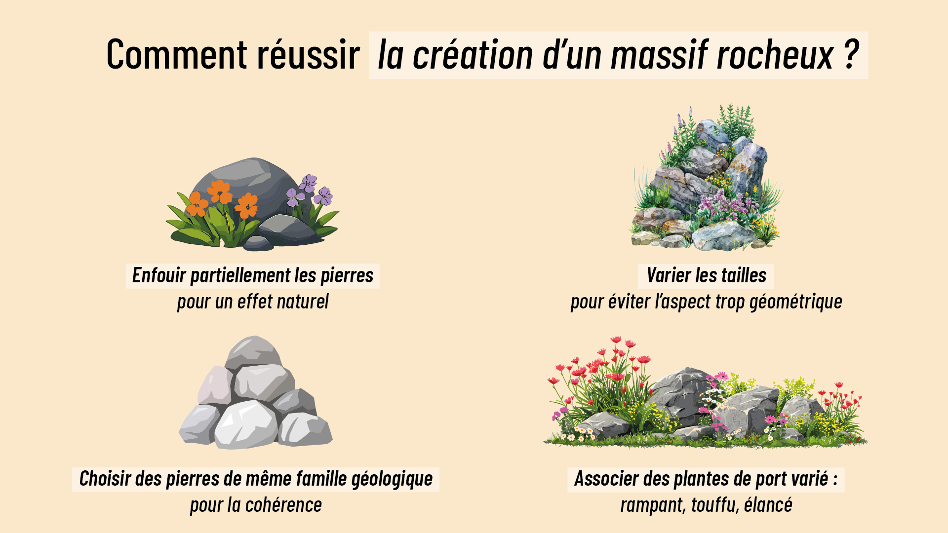 astuces pour créer un masif rocheux dans son jardin