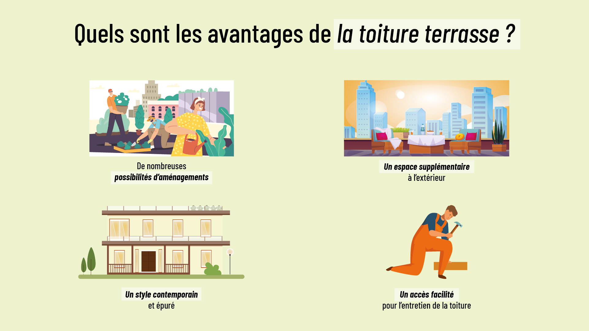 les avantages de la toiture terrasse