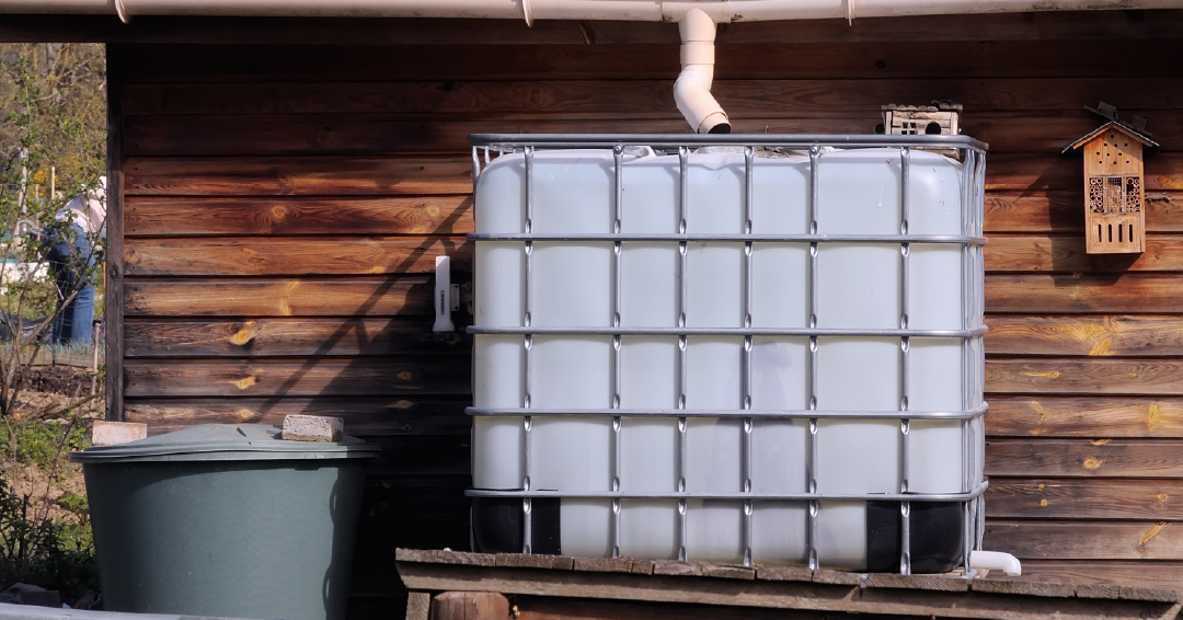 une cuve de récupération des eaux de pluie