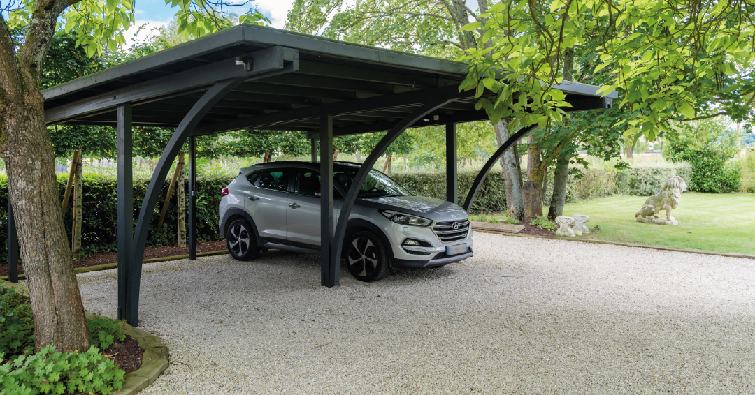 un accès carrossable en revêtement drainant